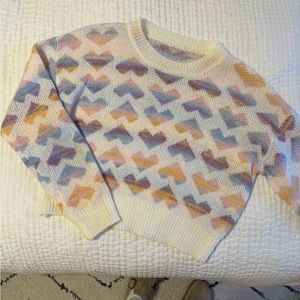 Rainbow Heart crop sweater